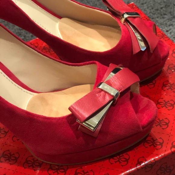 Suede Red Heels - Picture 4 of 5